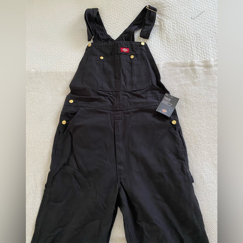DICKIES Duck Bib Overalls Black 34/30